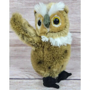 Wildlife Artists Plush Great Horned Owl Stuffed Animal Realistic Brown 7" 2013